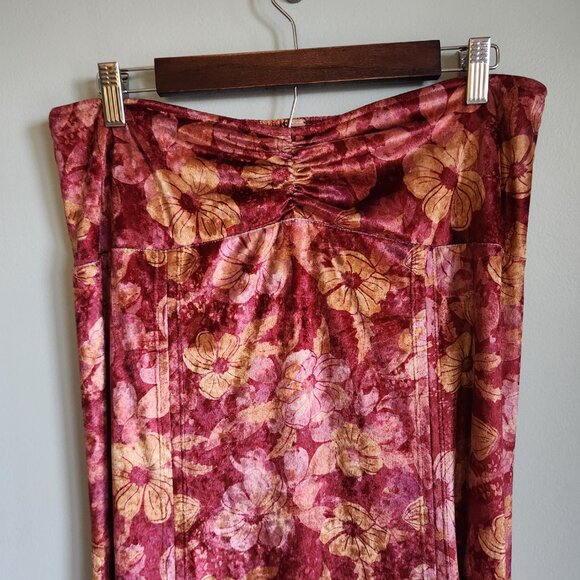 Free People Midi Dress Large Red Wine Carpe Diem Convertible Maxi Skirt NEW - Picture 3 of 13